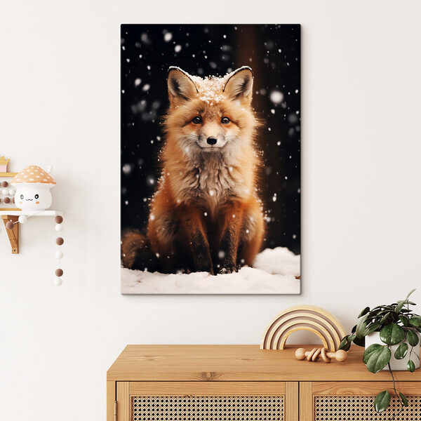 Renard avec de la neige sur la tête Tableaux Renard avec de la neige sur la tête