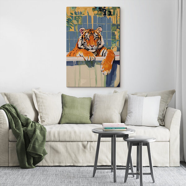 Tigre dans une baignoire Tableaux Tigre dans une baignoire