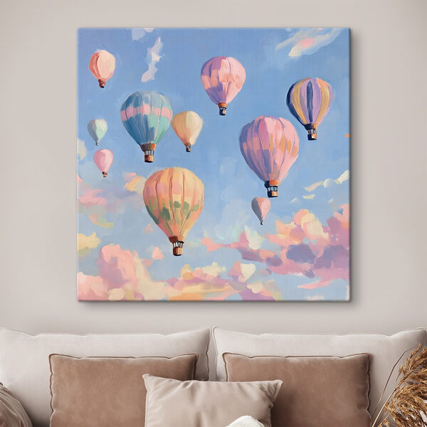 Groupe de montgolfières dans le ciel Tableaux Groupe de montgolfières dans le ciel