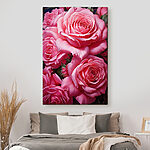 Tableaux Groupe de roses roses