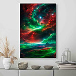 Tableaux Nuages colorés et étoiles dans le ciel