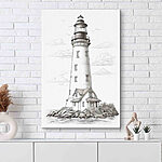 Tableaux Phare avec maison et palmiers