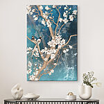 Tableaux Arbre avec fleurs blanches et oiseaux