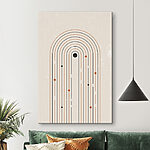 Tableaux Lignes et points noirs et orange