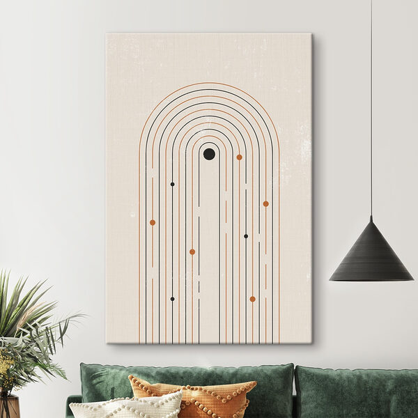 Lignes et points noirs et orange Tableaux Lignes et points noirs et orange