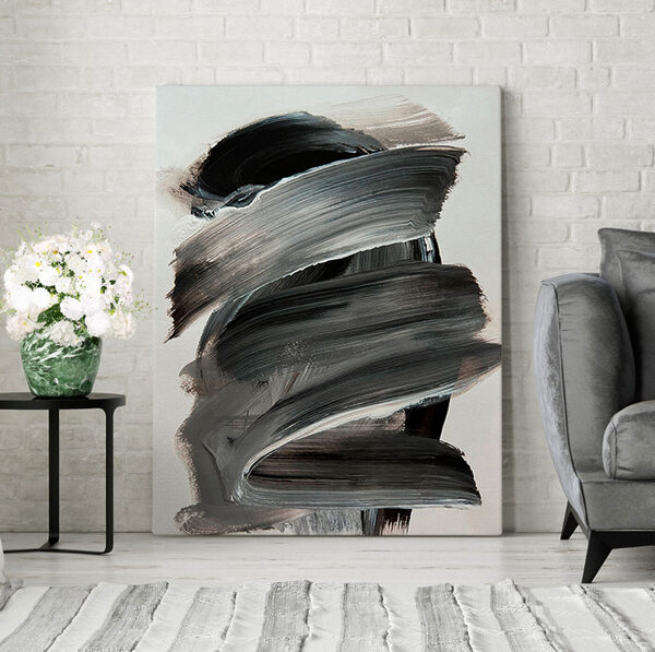 Coup de pinceau noir et blanc Tableaux Coup de pinceau noir et blanc
