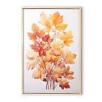 Tableaux Peinture de feuilles orange et brunes