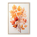 Tableaux Peinture de feuilles orange et brunes