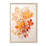Tableaux Peinture de feuilles orange et brunes