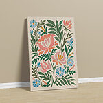 Tableaux Motif floral coloré sur fond blanc