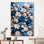 Tableaux Fleurs bleues et blanches