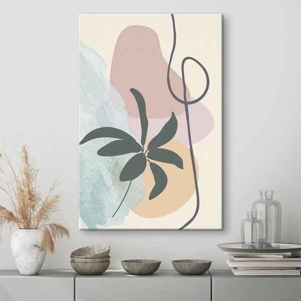 Plante avec des feuilles et une spirale Tableaux Plante avec des feuilles et une spirale