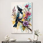 Tableaux Oiseau sur une branche avec des fleurs