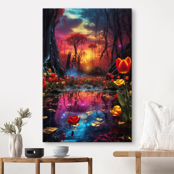Fleurs colorées dans une forêt Tableaux Fleurs colorées dans une forêt