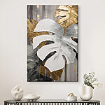 Tableaux Le monochrome rencontre les textures métalliques des feuilles.