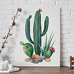 Tableaux Aquarelle d'un cactus et de rochers
