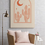Tableaux Graphique d'un cactus et de la lune