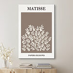 Tableaux Fond blanc et brun avec des feuilles