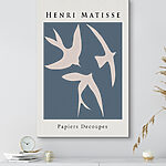 Tableaux Groupe d'oiseaux sur fond bleu