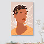 Tableaux Femme aux cheveux courts portant des boucles d'oreilles