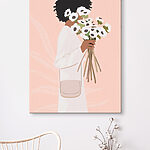 Tableaux Femme tenant des fleurs
