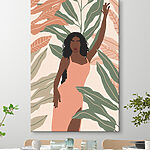 Tableaux Femme en robe rose
