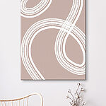 Tableaux Lignes blanches sur fond rose