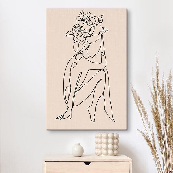 Dessin d'une personne avec une rose Tableaux Dessin d'une personne avec une rose