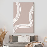 Tableaux Lignes blanches sur fond rose
