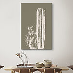 Tableaux Cactus blanc sur fond brun