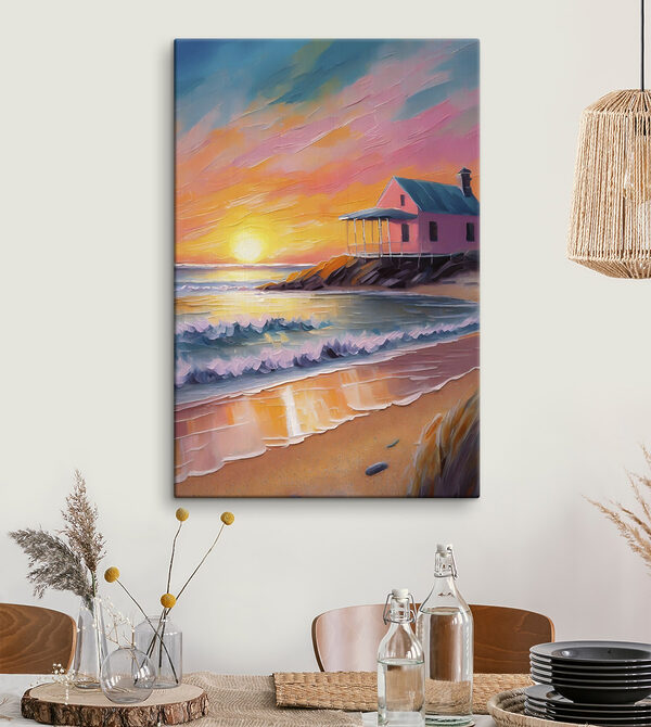 Peinture d'une maison sur une plage Tableaux Peinture d'une maison sur une plage