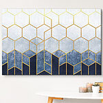 Tableaux Motif d'hexagones bleus et blancs