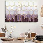 Tableaux Hexagones violets et blancs