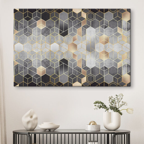 Harmonie hexagonale en monochrome Tableaux Harmonie hexagonale en monochrome