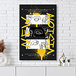 Tableaux Graphisme avec texte jaune