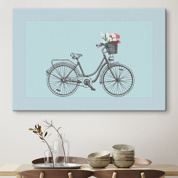 Bicyclette avec des fleurs dans un panier Tableaux Bicyclette avec des fleurs dans un panier