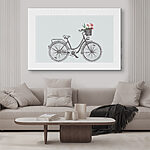 Tableaux Bicyclette avec des fleurs dans un panier