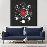 Tableaux Dessin d'une fleur et des phases de la lune
