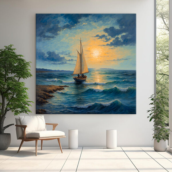Peinture d'un voilier dans l'océan Tableaux Peinture d'un voilier dans l'océan