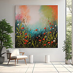 Tableaux Peinture de fleurs et d'herbe