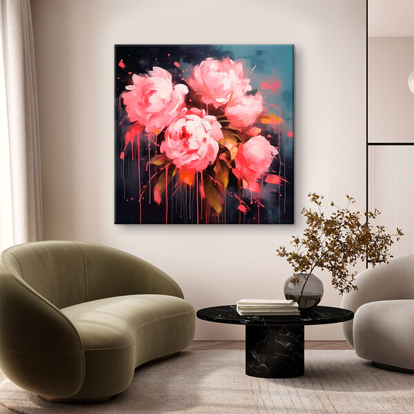 Peinture de fleurs roses Tableaux Peinture de fleurs roses