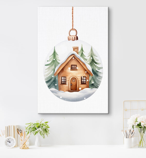 Boule de verre avec une maison et des arbres à l'intérieur Tableaux Boule de verre avec une maison et des arbres à l'intérieur