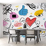 Papier peint Collection d'objets de différentes couleurs