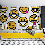 Papier peint Groupe de smileys jaunes