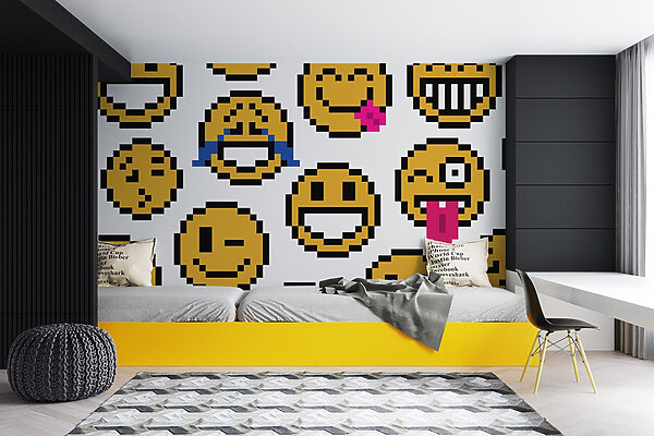 Groupe de smileys jaunes Papier peint Groupe de smileys jaunes