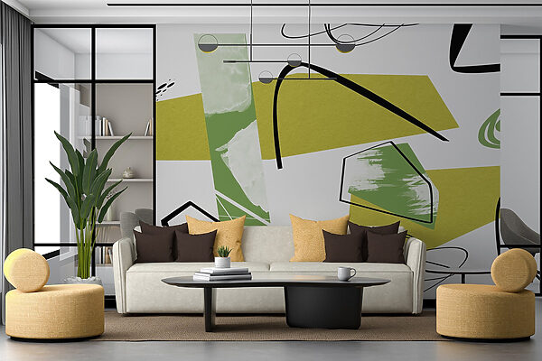 Art vert et noir Papier peint Art vert et noir