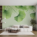 Papier peint Feuilles douces dans des verts tendres