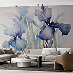 Papier peint Peinture de fleurs sur fond blanc