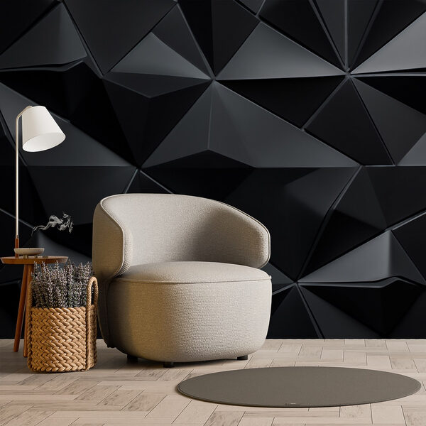 Motif triangulaire noir et gris Papier peint Motif triangulaire noir et gris
