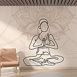 Papier peint Dessin d'une femme assise en lotus